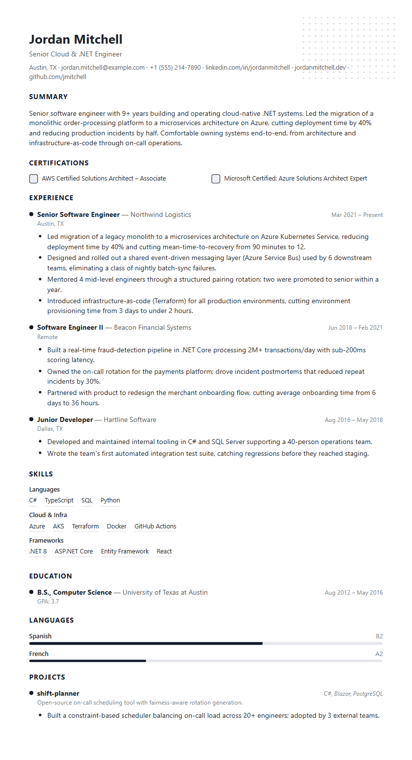 Dotted Minimal resume template